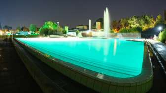 Summer night at the outdoor pool Summer night at the outdoor pool