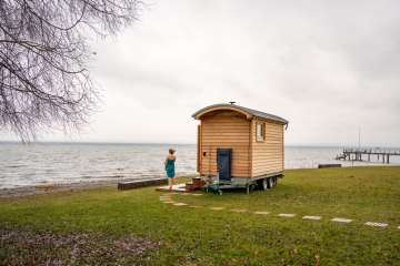 Lake Constance shore, sauna, Thurgau, winter experience